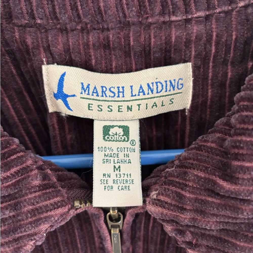 Marsh Landing Vintage Women’s Medium Velvet Feel Burgundy 100% Cotton Shacket - Picture 2 of 5